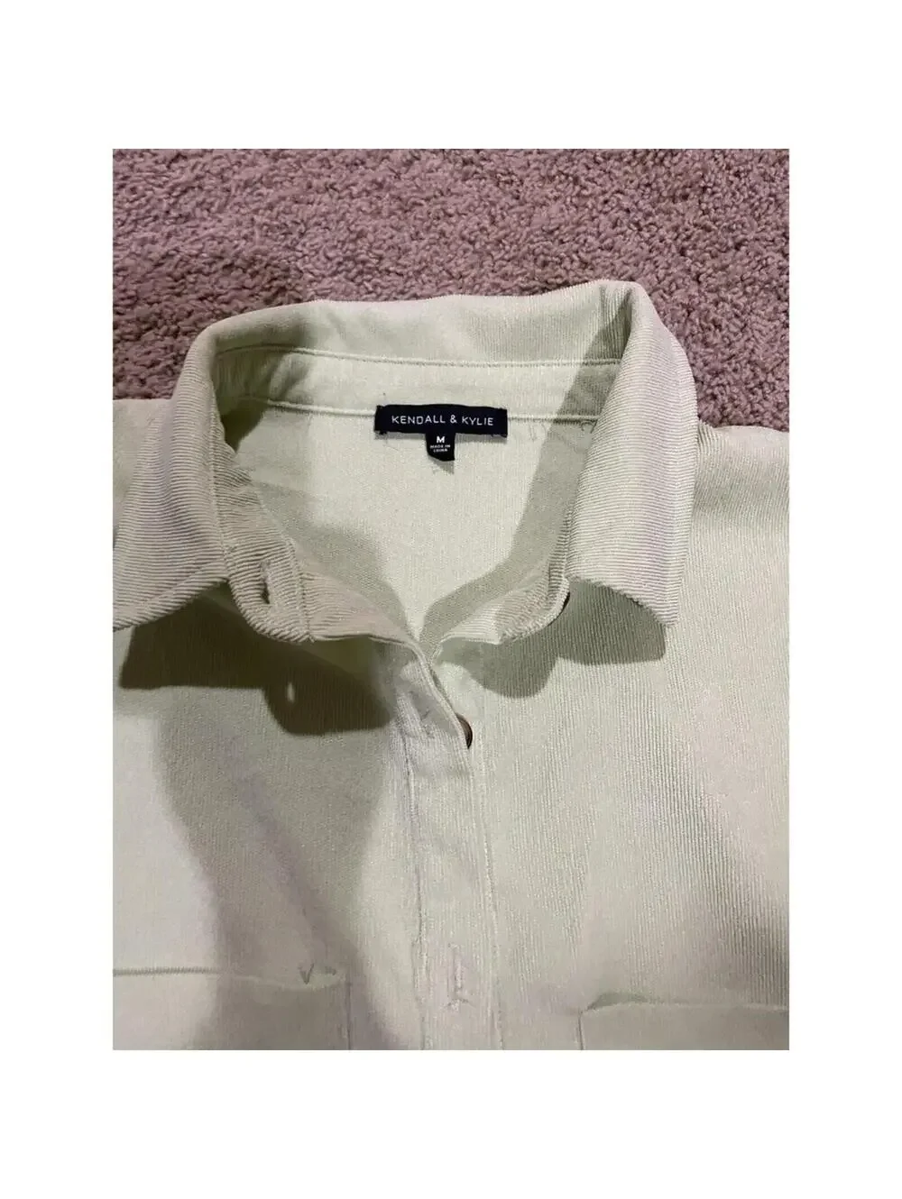 Junior's Flannel long sleeve button shirt KENDALL & KYLE M Medium - light green